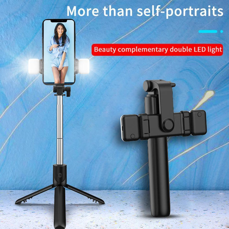 R1 Selfie Stick Tripod Extendable Bluetooth-compatible Monopod with Fill Light (