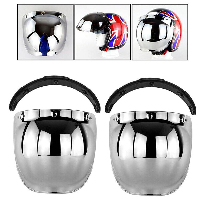 2x offenes Helmvisier Motorradhelm Blasenvisier PC Objektiv mit hoher Stärke