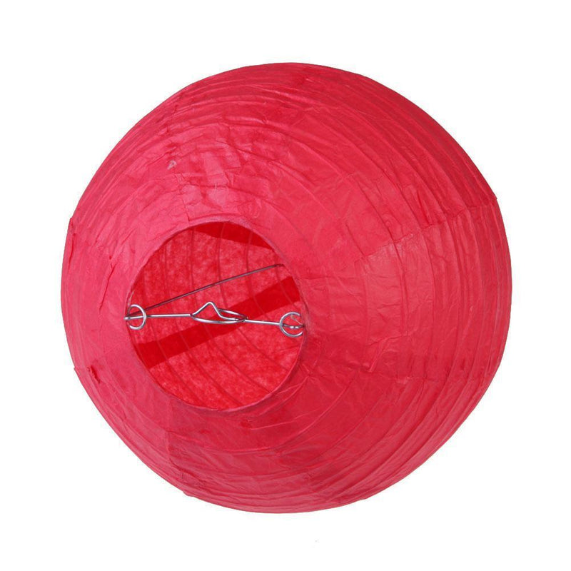 4 inch Round Chinese Paper Lantern DIY Paper Ball Lamp Party Decor (Red) Newly