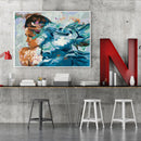 Girl and Dolphin Oil Paint By Numbers DIY Acrylic Painting on Canvas Drawing Kit