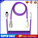 Mechanical Keyboard Aviator Aviation Connector Coiled Type-C Cable (Purple)