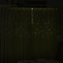 1pc Hollowed Star Shading Window Curtain Drapes Purdah for Home(Green)
