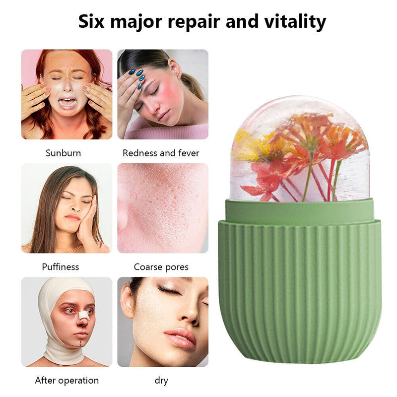 Silicone Face Ice Roller Facial Cooling Massager Cold Therapy Beauty Skin Care