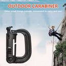 Outdoor D-Shaped Backpack Carabiner Plastic Steel Hanging Clasp (Black) Newly