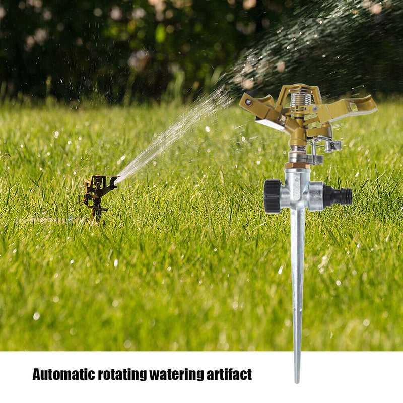 Automatic Watering Metal Spike Sprayer Lawn Gardening Irrigation Sprinkler