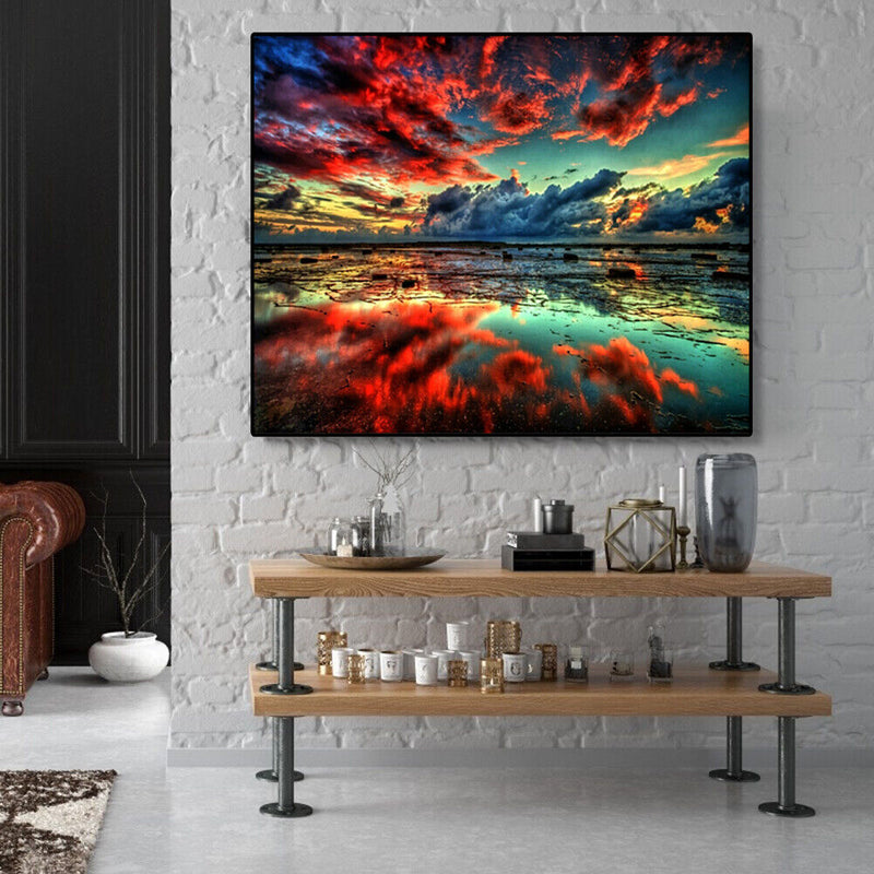 Painting By Numbers DIY Red Cloud Canvas Oil Art Picture for Home Room Decor Kit