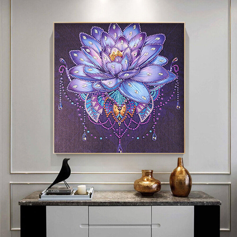 5D Diy Diamond Painting lotus Special-shape Partial Drill Art Newly