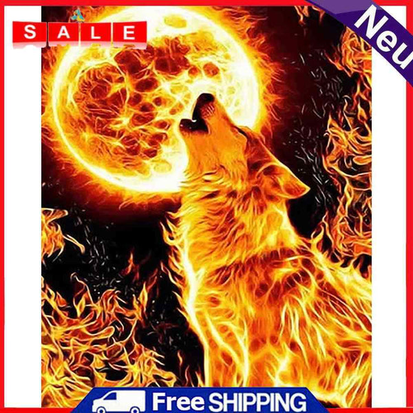 Wolf Frameless Picture Oil Paint By Numbers Hand Painted Picture for Bedroom