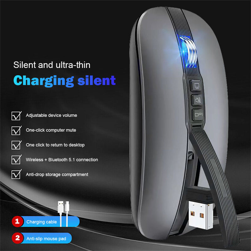 M113 2400DPI USB 2.4G Wireless Mouse Type-C Rechargeable Dual Mode Office Mouse