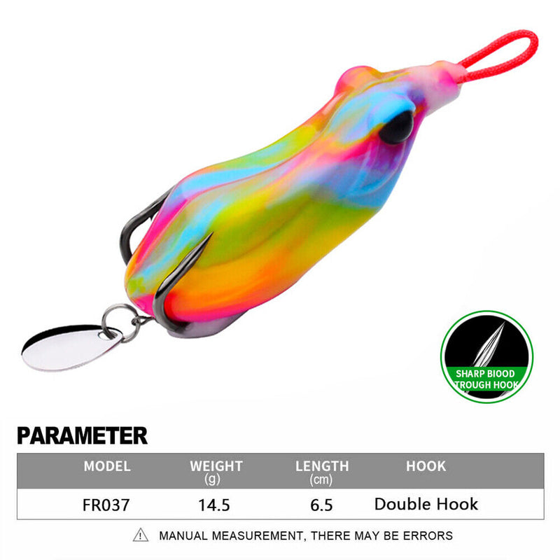 6.5cm 14.5g Bionic Ray Frog Lure Topwater Artificial Wobbler Fishing Bait Tac