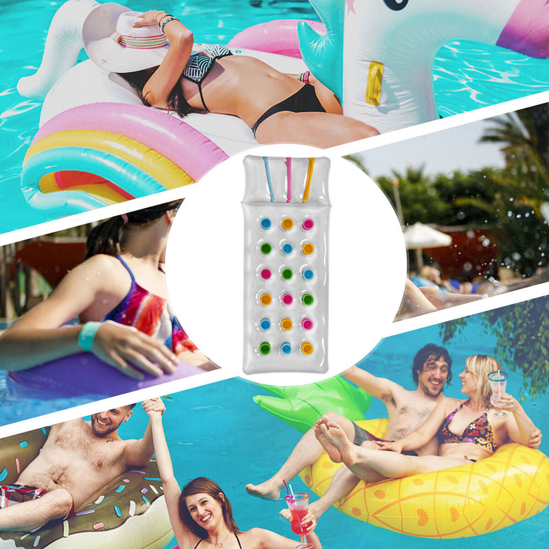 Inflatable Summer Pool Lounge with Cup Holes Water Floating Lounge (Color)