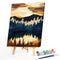 Frameless Oil Paint By Numbers DIY Forest Mountain Picture Craft Kit for Home