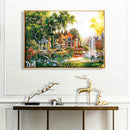 50x40cm Fountain Villa Frameless Picture Oil Paint By Numbers Painted Picture