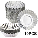 10pcs Egg Tart Aluminum Cupcake Cake Cookie Mold Lined Tools Tin Baking L7Z5