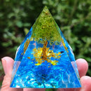 Orgonite Pyramid Amethyst Peridot Crystal Energy Purify Mind Crafts (C) Newly