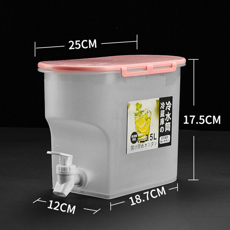 Cold Kettle with Faucet Refrigerator Lemonade Cool Juice Bucket Jug (Pink) Newly
