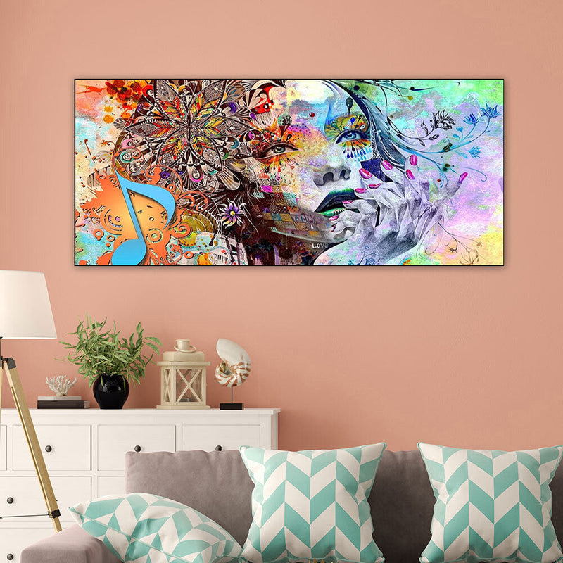 Girl Oil Paint By Numbers DIY Handpainted on Canvas Wall Art Unframed Graffiti