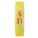 Touch Screen LED Digital Silicone Wrist Watch Unisex Bracelet (Yellow) Newly