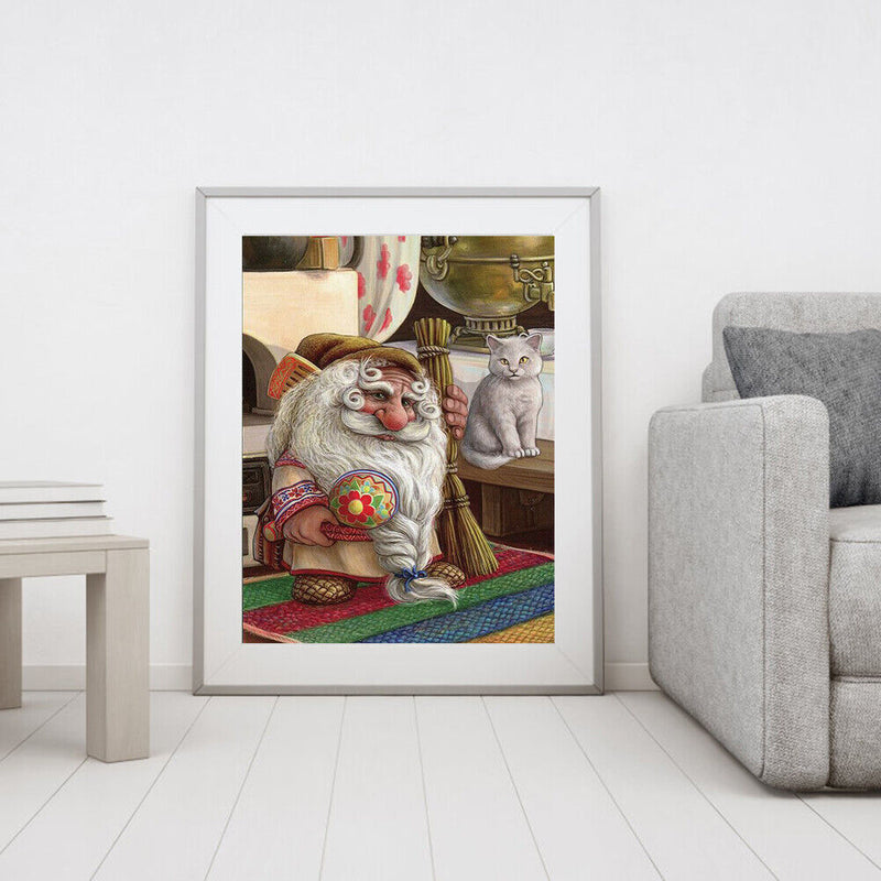 Oil Paint By Numbers Picture DIY Painting Dwarf Old Man Drawing on Canvas