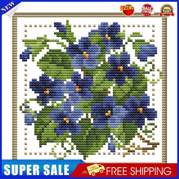 12 Months Flower DIY Cross Stitch 11CT Printed Embroidery (H424 February)