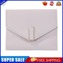 Retro Leather Solid Color Trifold Short Wallet Women Purse (Light Grey)