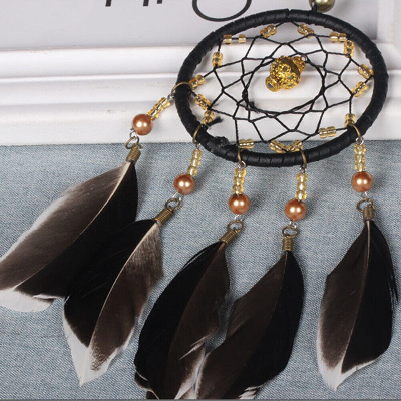 Retro Feather Dream Catcher Handcraft Pendant Car Home Bedroom Mini Decorations