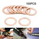 100PCS Copper Crush Washer Gasket Set Flat Rings Seal Assortment Kits