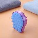 Silicone Shampoo Scalp Massage Brush Shower Body Massager Brushes (Purple)