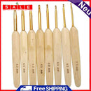 8PC Crochet Hook Bamboo Handle Golden Aluminum Crochet Needles Needles 2.5 to 6mm G