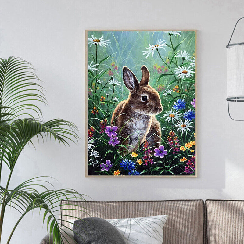 5D Diamond Painting Rabbit Full Round Drill Rhinestone Women DIY Animal Picture