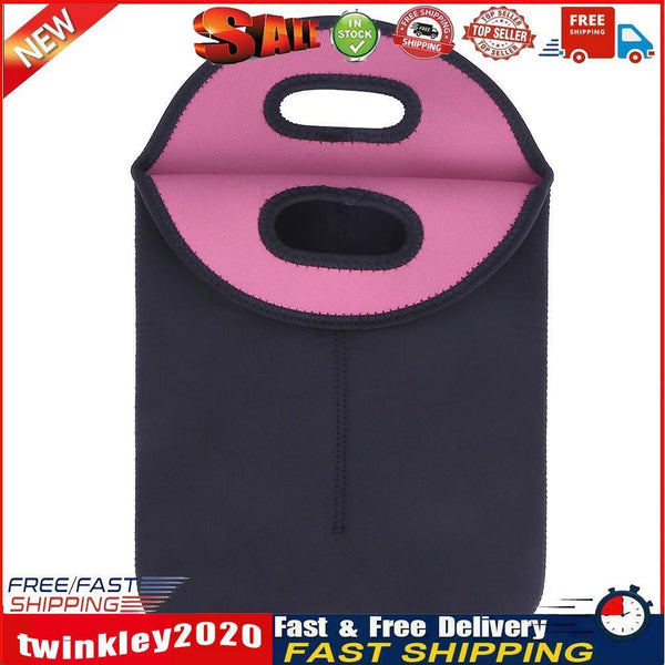 2 Bottles Neoprene Cooler Wine-bottle Bag Protective Cover (Pink+Black) Newly