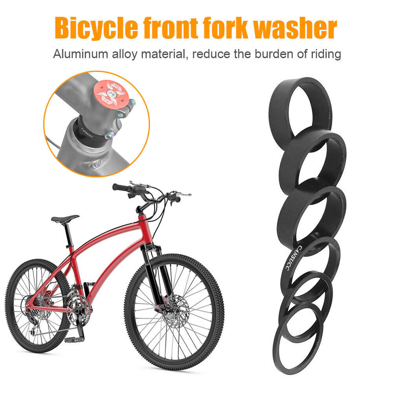 6x CANSUCC Bike Headset Washer Bicycle Front Fork Spacers Aluminum Ring Gaske