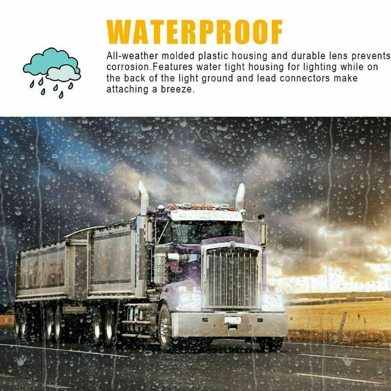 Waterproof Truck Trailer LED Lights Front Rear Side Marker 2.5" Indicators