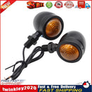 1 Pair Mini Retro Motorcycle Turn Signal Lights Motorbike Blinkers (Black) Newly