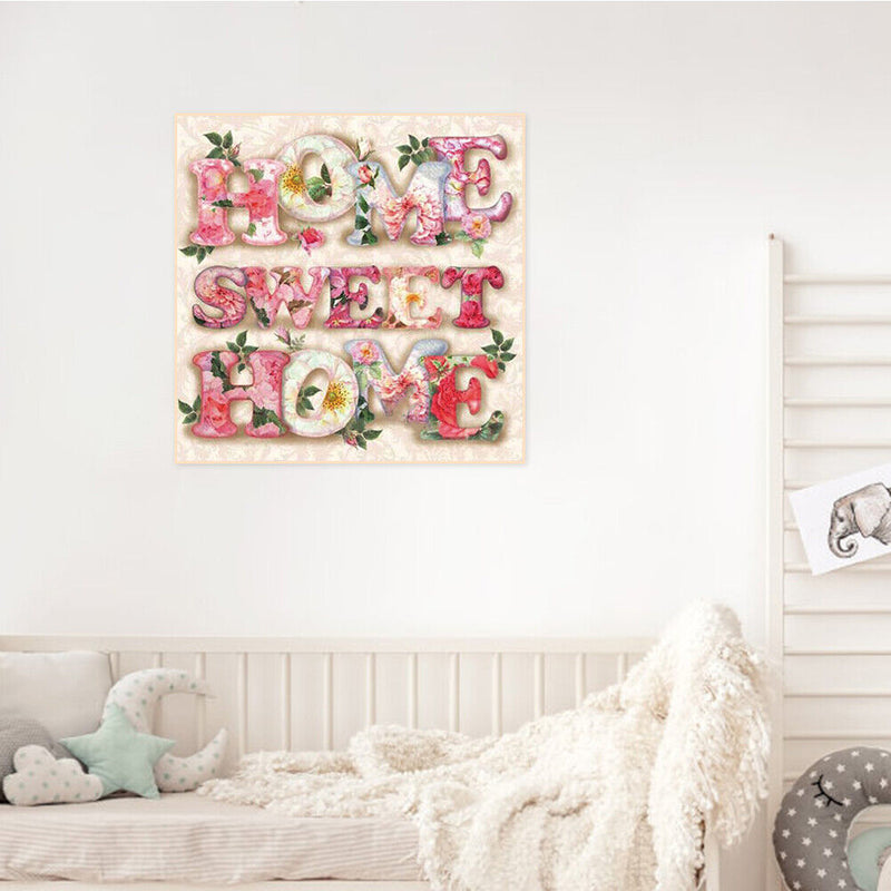 DIY Oil Paint by Numbers Letters Canvas Artwork Living Room Hand Painting Decor