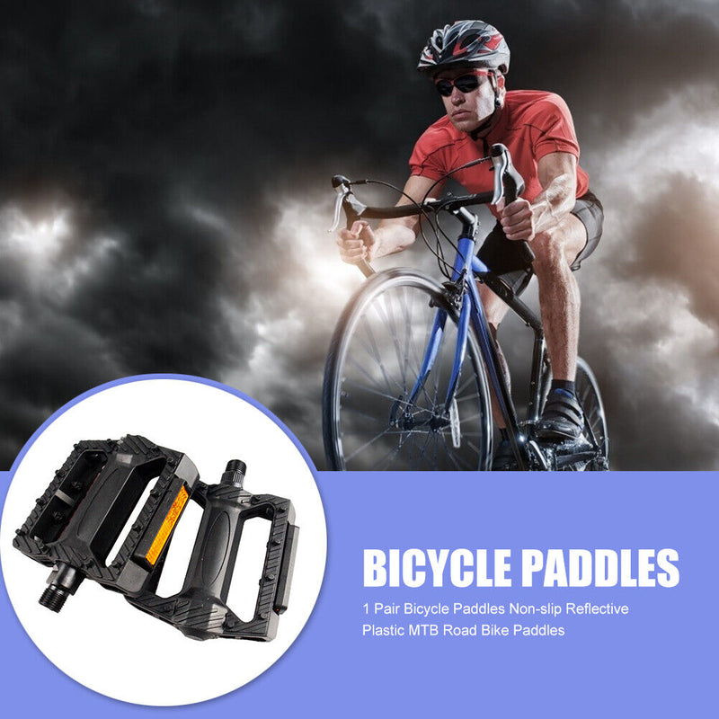 1 Pair Bicycle Paddles Non-slip Reflective Plastic MTB Road Bike Paddles Newly