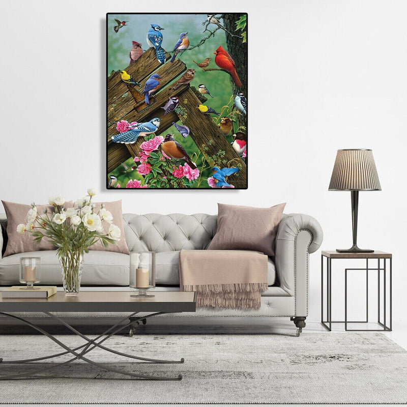 Painting By Numbers DIY Resting Birds Canvas Oil Wall Art Picture Ornaments Kit
