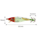 8cm Luminous Wood Shrimp Bait Squid Jigs Hook Fishing Lures (Red + White)