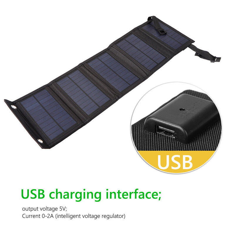 Waterproof 20W Power Bank Charger Solar Cells Battery Pack 5V USB Solar Pan
