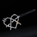 Heart Shape Women Girl Rhinestone Hairpins Hair Clips Barrette Shiny Headwear