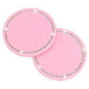 2pcs Car Universal Rhinestones Cup Coaster Anti-Slip Water Cup Pad (Pink)