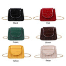 3pcs Leather Mini Shoulder Bags Women Chain Messenger Bags (Black)