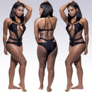 Women One Piece Swimwear High Cut Monokini Backless Swimsuit Bikini Set M Newly