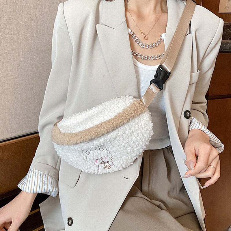 Women Retro Soft Warm Plush Handbags Autumn Winter Fluffy All-Match Phone Bags