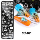 Stencils Leaf Polish Printing Stamping Plates Flowers Nail Templates Abstract
