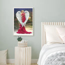 Angel in Red Dress Oil Paint By Numbers DIY Handpainted on Canvas Wall Arts