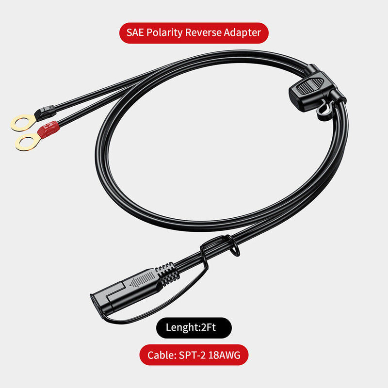 12-24V 18AWG SAE 2 Pin Quick Disconnect To O Ring Terminal Harness Connecter