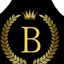 Letter B Printed Linen Apron Kitchen Waterproof Home Cooking Bibs (82X68CM)