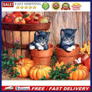 5D DIY Cat Pumpkin Diamond Painting Full Drill Mosaic Rhinestone Home Decorat