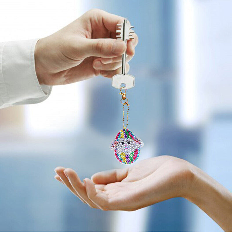 Rabbit Diamond Painting Keychain DIY Crystal Drill Key Ring Pendant (YS022)